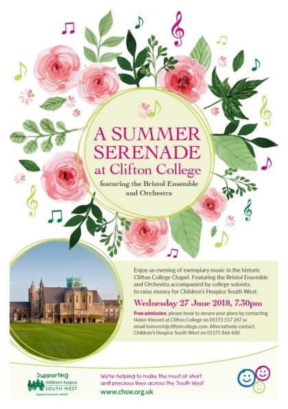 Clifton College Summer Serenade supporting CHSW